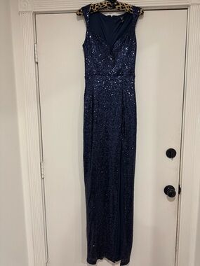 Windsor Navy Sequin Evening Dress